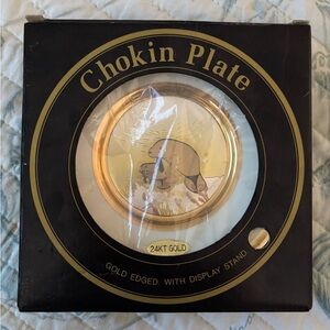 Chokin Plate with 24KT Gold Edging NEW Made in Japan Manatee